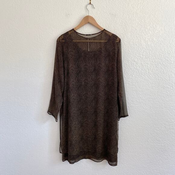 VTG Robbie Bee Silk Two-Piece Dress & Duster Set Black & Tan Knee Length Size 6 - Picture 7 of 14